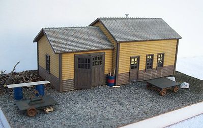 Motrak Models 83004 HO Scale The MOW Shed -- Laser-Cut Wood Kit - 5-1/4 x 2-1/2" 13.3 x 6.4cm