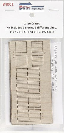 Motrak Models 84001 HO Scale Large Crates -- Kit pkg(6)