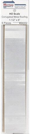 Motrak Models 84002 HO Scale Corrugated Metal Roofing -- pkg(6)