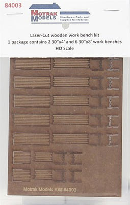 Motrak Models 84003 HO Scale 30" Workbench - Kit -- pkg(8)