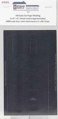 Motrak Models 84005 HO Scale Tar Paper Shingles -- 3 x 4 x 6" 7.6 x 10.2 x 15.2cm pkg(3)