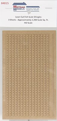Motrak Models 84015 HO Scale Fish Scale Shingles -- pkg(4)