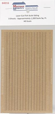 Motrak Models 84016 HO Scale Fish Scale Siding -- pkg(4)