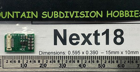 NCE Corporation 178 All Scale Next18 - NEM 662 DCC Control Decoder -- .595 x .390" 15 x 10mm