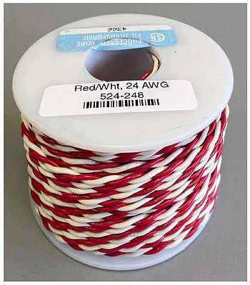NCE Corporation 248 All Scale Hook-Up Wire -- Red/White 100' 30.5m