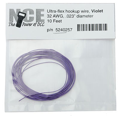 NCE Corporation 257 All Scale Ultraflex Hook-Up 32AWG .023 Diameter Wire -- Violet/Purple 10' 3.05m