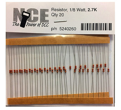 NCE Corporation 260 All Scale 2700 Ohm Resistor -- 1/8 Watt pkg(20)