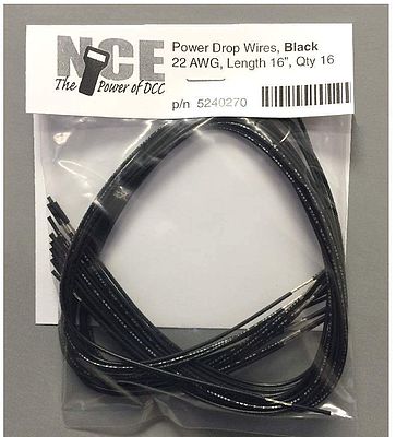 NCE Corporation 270 All Scale Power Drop 22AWG Wire Feeders -- Red 16" 40.6cm pkg(16)