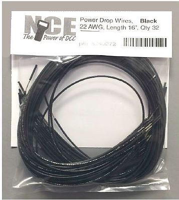 NCE Corporation 272 All Scale Power Drop 22AWG Wire Feeders -- Red 16" 40.6cm pkg(32)