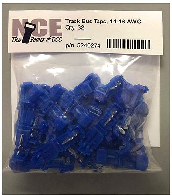 NCE Corporation 274 All Scale Track Bus Taps -- Blue pkg(32)