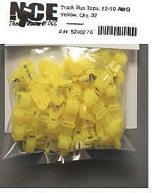 NCE Corporation 276 All Scale Track Bus Taps -- Yellow pkg(32)