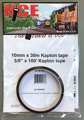 NCE Corporation 298 All Scale Kapton Tape -- 10mm Wide, 100' Roll