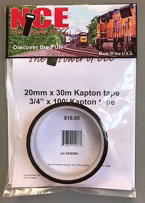 NCE Corporation 299 All Scale Kapton Tape -- 20mm Wide, 100' Roll