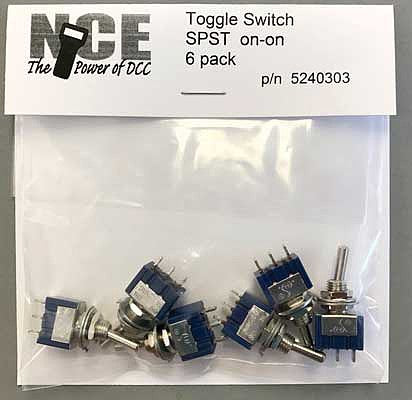 NCE Corporation 303 All Scale TS6S On/On SPST Toggle Switch 6-Pack -- 125V - 5A