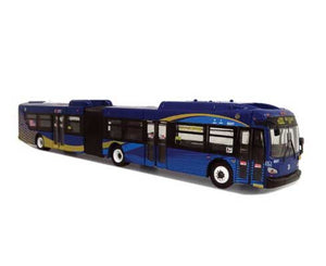 Iconic Replicas 870307 HO Scale New Flyer Xcelsior XD60 Articulated Bus - Assembled -- New York MTA (blue, yellow)