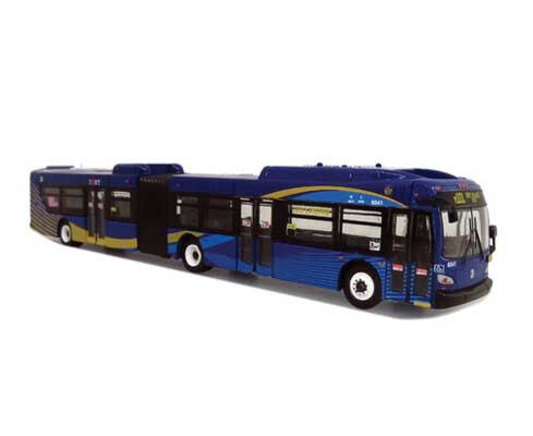 Iconic Replicas 870307 HO Scale New Flyer Xcelsior XD60 Articulated Bus - Assembled -- New York MTA (blue, yellow)