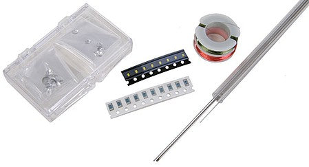 Ngineering NK0162 N Scale 18' Curved-Neck Streetlight Kit pkg(8) -- Yellow-White LEDs (Earlier Incandescent Lighting)