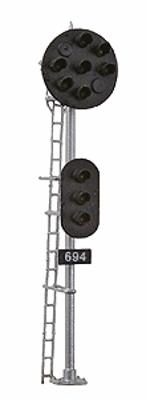 NJ International 1046 HO Scale Pennsylvania Dual Head Home Signal -- w/True Color Amber LEDs