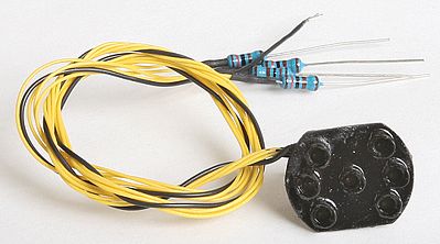 NJ International 1049 HO Scale Pennsylvania Railroad Position Light LED Signal Head Only -- Clipped Head (Housing w/Flat Sides)