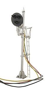 NJ International 1053 HO Scale G-Type Signal -- Single-Head 3-Light w/LEDs