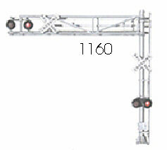 NJ International 1160 HO Scale Crossing Gate Signals - Assembled -- Crossbuck w/"A" Type Gate (red, white) & 2 Working LEDs (On One Side Only)