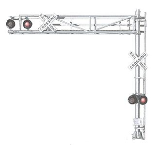 NJ International 1191 HO Scale Grade Crossing Signals -- Boulevard/Over-the-Road Cantilever-Style w/Single Pole Short Arm