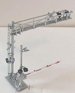 NJ International 1192 HO Scale Modern Combo Crossing -- Over the Road Gantry Plus Gate (As One Assembly)