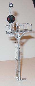 NJ International 1213 HO Scale B&O Bracket Signal Bridge Assembled Brass w/LEDs