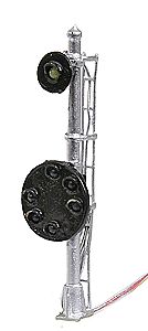 NJ International 1215 HO Scale B&O Style Bracket Signal Mast -- With 6 LED Main Disc & Top Marker