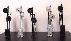 NJ International 1348 HO Scale Double Target Signal w/BiPolar/BiColor LEDs (red/green) -- No Relay Cabinet (black)