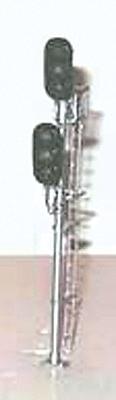 NJ International 1403 HO Scale D Type Signal Dual Head -- 3-Over-3, Brass