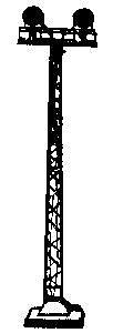 NJ International 1972 HO Scale Metal Tower Lights -- Twin Searchlight