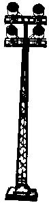 NJ International 1973 HO Scale Metal Tower Lights -- Quad Searchlight