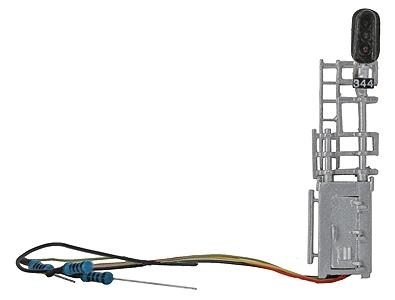 NJ International 2071 N Scale Signal House/Mast Combination -- With 3-Lite Head & Opening Doors 1 Pair