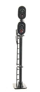 NJ International 2188 N Scale Multi Head D Type Signal (All Brass w/LEDs) -- 2 Over 2 (black)