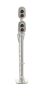 NJ International 2189 N Scale Multi Head D Type Signal (All Brass w/LEDs) -- 2 Over 2 (silver)