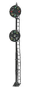 NJ International 3149 O Scale Amtrak Northeast Corridor Color ex-PRR Color Position Light LED Signal -- Single Mast Dual-Head