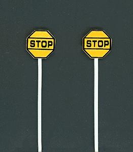 NJ International 3250 O Scale Highway Signs (Brass; pkg(2) -- Stop Sign