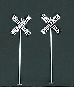 NJ International 3260 O Scale Highway Signs (Brass; pkg(2) -- Railroad Crossing