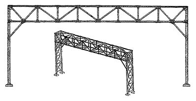 NJ International 4007 HO Scale Standard Signal Bridge - Kit -- For 3-4 Tracks