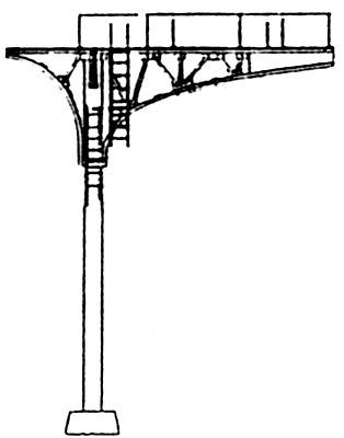 NJ International 4214 N Scale Signal Bridge Cantilever -- Double Track (black)