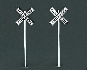 NJ International 4260 S Scale Highway Signs (Brass; pkg(2) -- Railroad Crossing