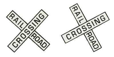 NJ International 4261 S Scale Railroad Crossing Crossbucks Only (No Mast) -- Painted Brass (white, black) pkg(2)