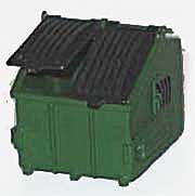 NJ International 6601 HO Scale Standard Trash Container pkg(2) -- With Opening Split Lid