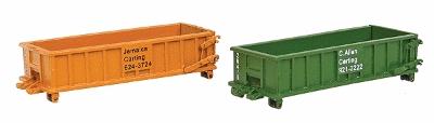 NJ International 6622 N Scale Trash Roll Off Sled 20 Yard Opening End Loading Door/Latch pkg of 2