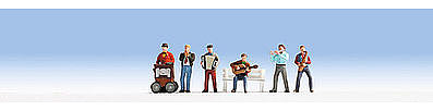 Noch 12820 HO Scale Street Musicians Sound Scene w/Speaker & Figures -- Music Sounds & 6 Musicians