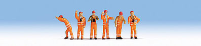 Noch 15275 HO Scale Railroad Switch Crew -- Orange Uniforms pkg(6)