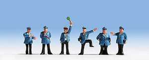 Noch 15280 HO Scale Railroad Personnel -- Blue Uniforms pkg(6)