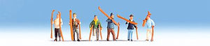 Noch 15829 HO Scale Skiers -- Set #2 pkg(6)