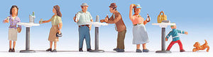 Noch 15833 HO Scale Stand-Up Cafe Patrons pkg(6) -- Includes 3 High Tables